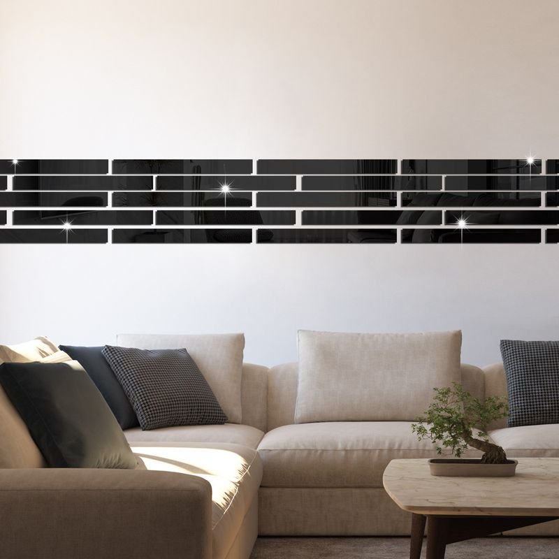 Simple Acrylic Mirror Border Decorative Line Home Wall Sticker