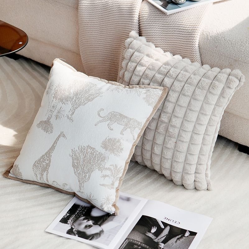 Simple Creative Forest Cream Living Room Sofa Cushion Cover