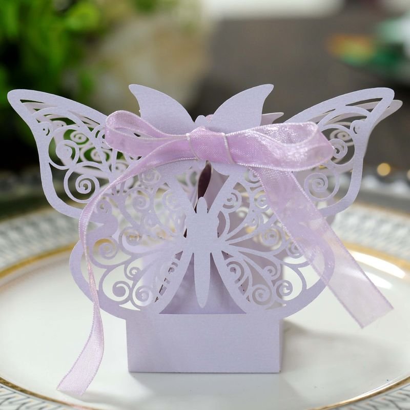 Simple Creative Wedding Party Three-Dimensional Hollow Butterfly Candy Packaging Box