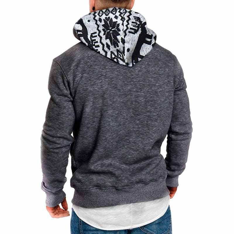 Men Casual Sports Christmas Deer Pattern Plus Size Long Sleeve Hoodies Trousers Sets