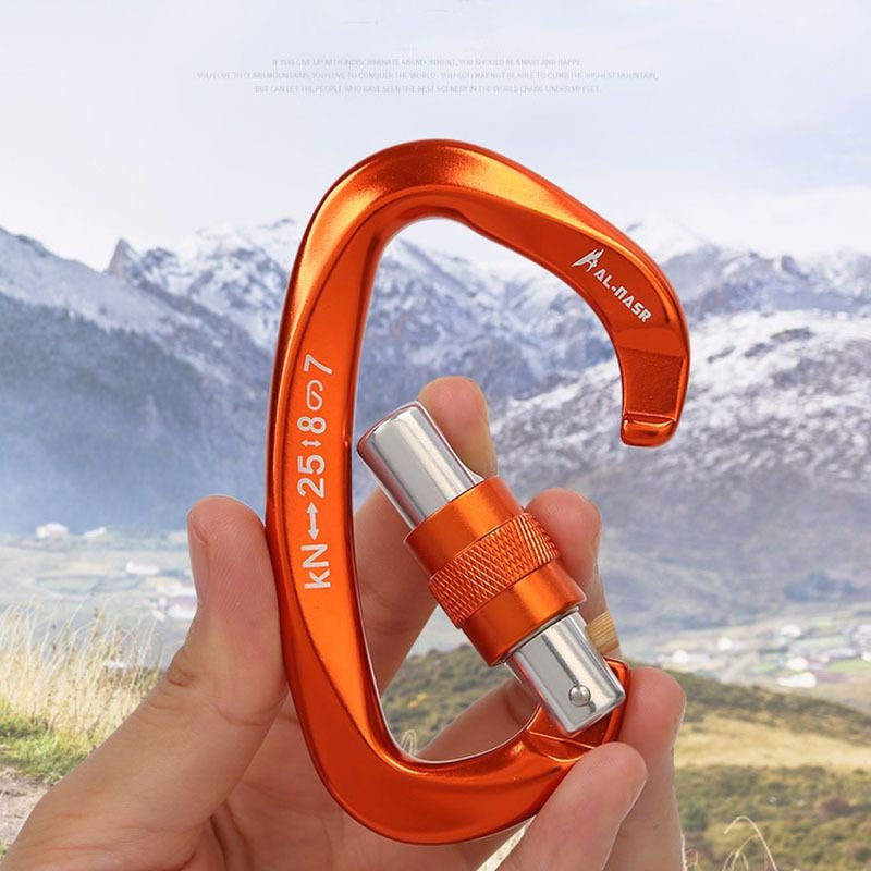 Outdoor Multi-Function Mountaineering Buckle D-Type Main Lock Aviation Aluminum Safety Buckle Climbing Ropes